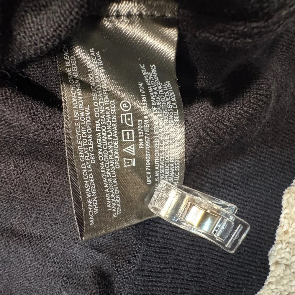 Banana Republic Mens XL Merino Wool Crewneck Sweater Black